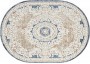 Современный ковер Merinos Antep 1701 бежево-голубой овальный